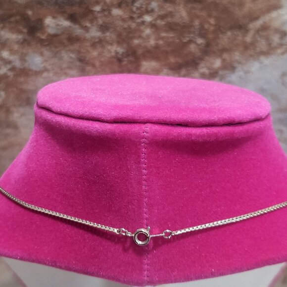 Silver Toned Necklace Round Dark Blue Steven Ministries Pendant - Picture 6 of 9